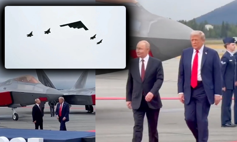 “Recado claro”: Trump faz caças F-35 e bombardeiro B-2 Spirit sobrevoarem Putin durante encontro; veja vídeo