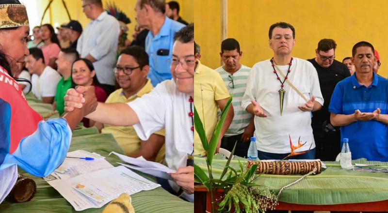 Eduardo Braga visita comunidade indígena em Tabatinga e cobra recuperação de ponte: “Mais que obras, é dignidade”
