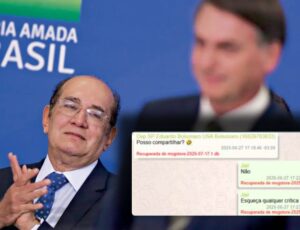 PF vaza conversa de Bolsonaro pedindo a Eduardo que poupasse Gilmar Mendes de sanções; veja