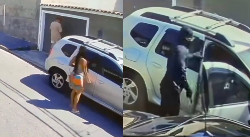 Mulher é alvejada com mais de 10 tiros na frente do marido e filho; veja vídeo