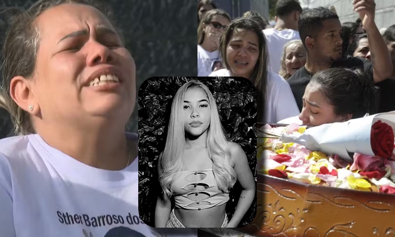 Familiares de jovem que foi morta após se recusar a ficar com traficante se desesperam durante enterro; veja vídeo