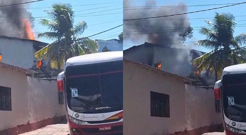 Urgente: casa de família pega fogo no bairro da Paz; veja vídeo