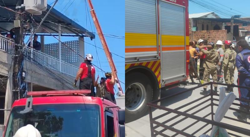Crise pós-parto: mulher escala transformador e mobiliza bombeiros no Jorge Teixeira; veja vídeos