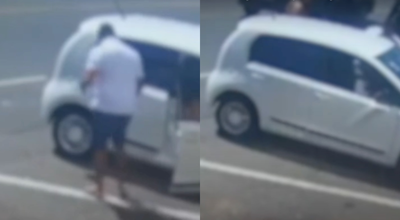Pai é flagrado socando o próprio filho de 12 anos dentro de carro; veja vídeo