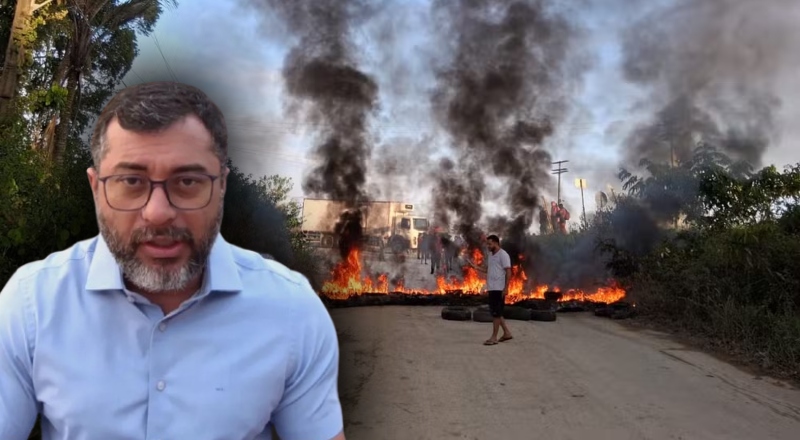 Moradores tocam fogo em pneus em exigência por infraestrutura no Ramal do Brasileirinho e escancaram o caos no governo Wilson Lima