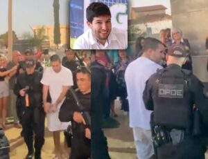 Preso do 8 de janeiro é levado algemado ao velório da avó após protesto da família; veja vídeo