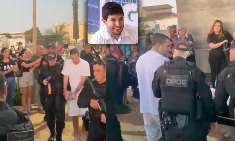 Preso do 8 de janeiro é levado algemado ao velório da avó após protesto da família; veja vídeo