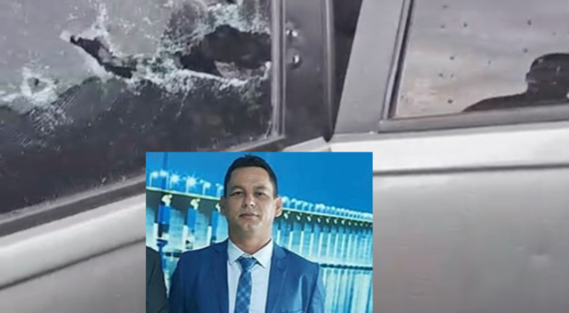 Urgente: ex-vereador sofre atentado e tem carro crivado de balas em Iranduba; veja vídeo
