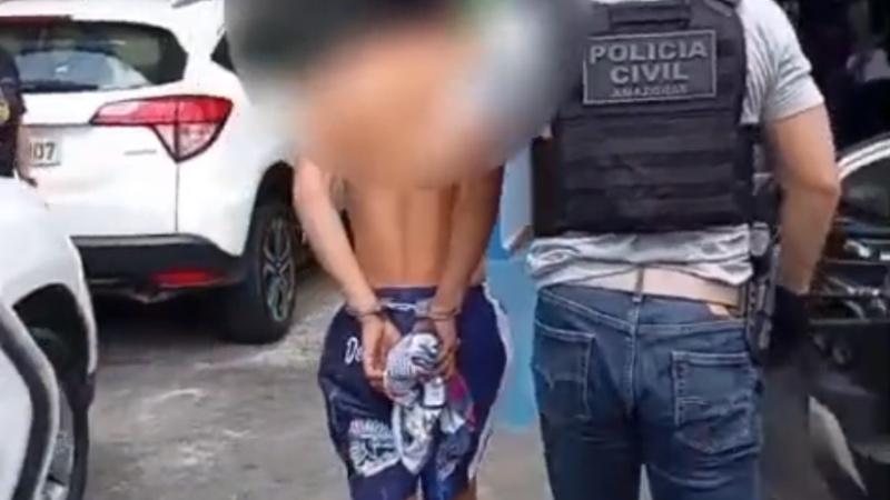 Jovem é preso por bater na própria tia e investigado por tráfico de drogas em Manaus; veja vídeo