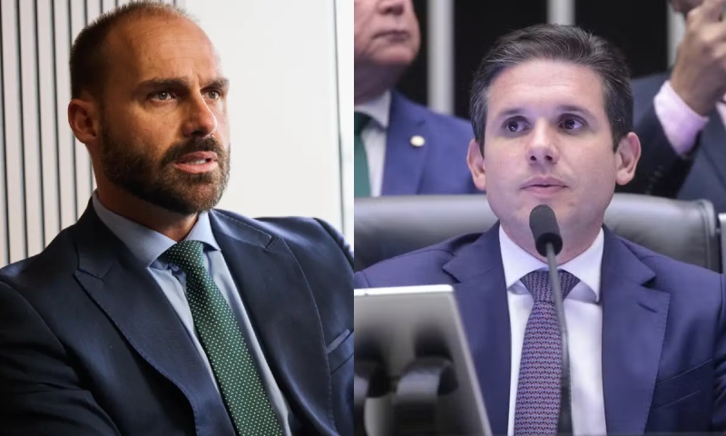 Eduardo Bolsonaro envia ofício a Motta e pede para exercer mandato a partir dos EUA