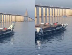 Empurrador naufraga próximo à Ponte Rio Negro em Manaus; vídeo