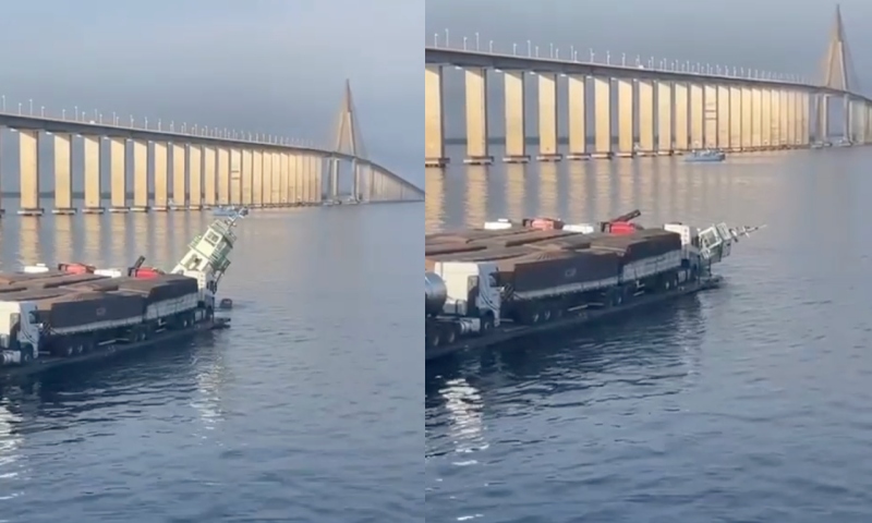 Embarcação naufraga próximo à Ponte Rio Negro em Manaus; vídeo