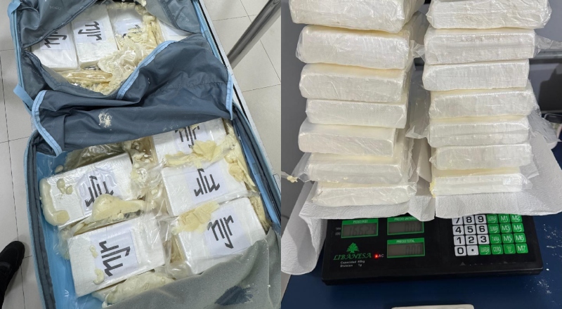 Homem é preso pela Polícia Federal com mala recheada de cocaína