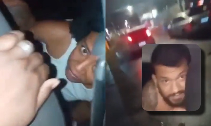 Barraco: mulher pega o marido tremendo o carro com a amante e surta; veja vídeo