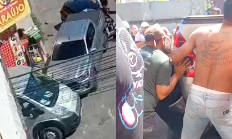 Urgente: mulher é esmagada durante engavetamento no bairro São José; veja vídeo
