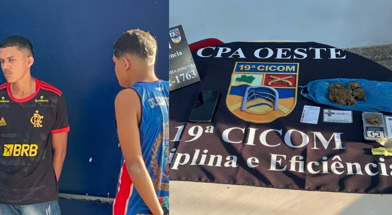 Amigos são presos com pochete recheada de drogas no bairro Lírio do Vale; veja vídeo