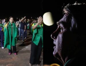 Patriotas fazem vigília em frente ao condomínio de Bolsonaro e oram pela saúde do ex-presidente; veja vídeo