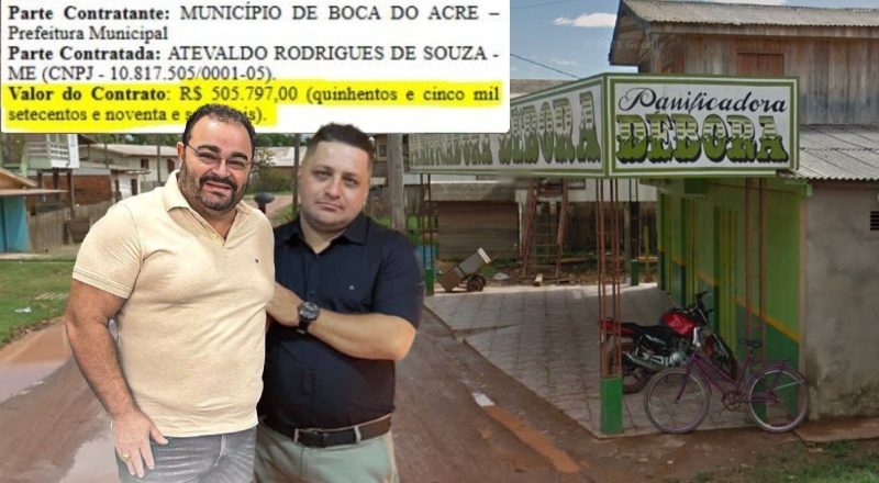 “Fermentando a Amizade”: prefeito Frank Barros dá mais de meio milhão sem licitação para amigo dono de padaria em Boca do Acre; veja