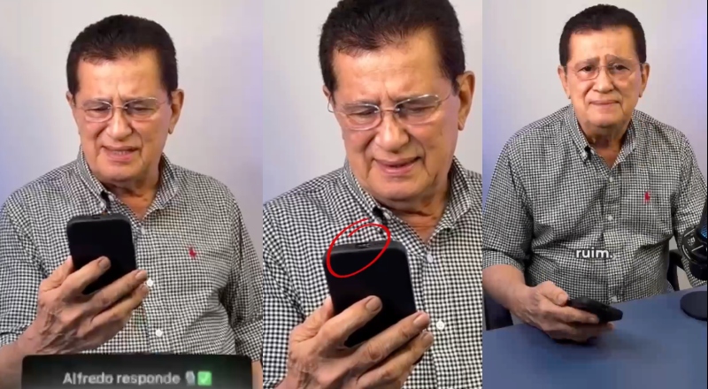 Alfredo Nascimento tenta lacrar e vira piada após fingir ler perguntas com celular de cabeça pra baixo; veja vídeo