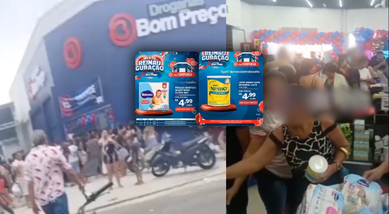 Confusão na Compensa após drogaria vender fralda e leite ninho a R$4,99; veja vídeo