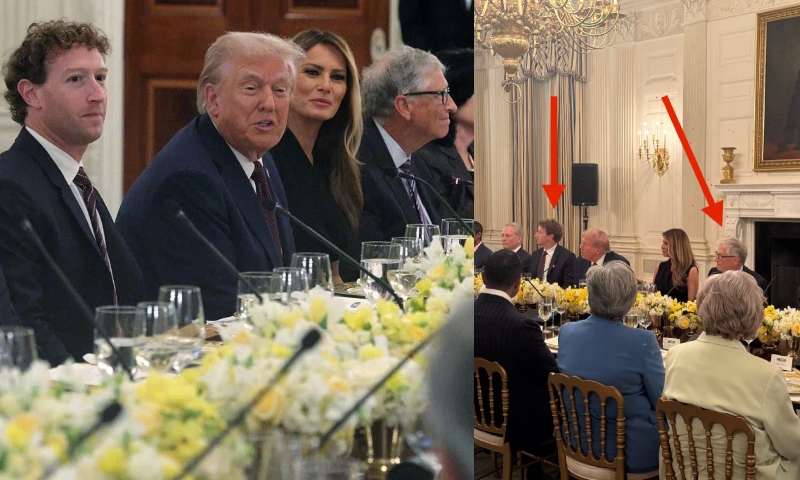 Trump realiza jantar na Casa Branca ao lado de Bill Gates e Mark Zuckerberg; veja vídeo