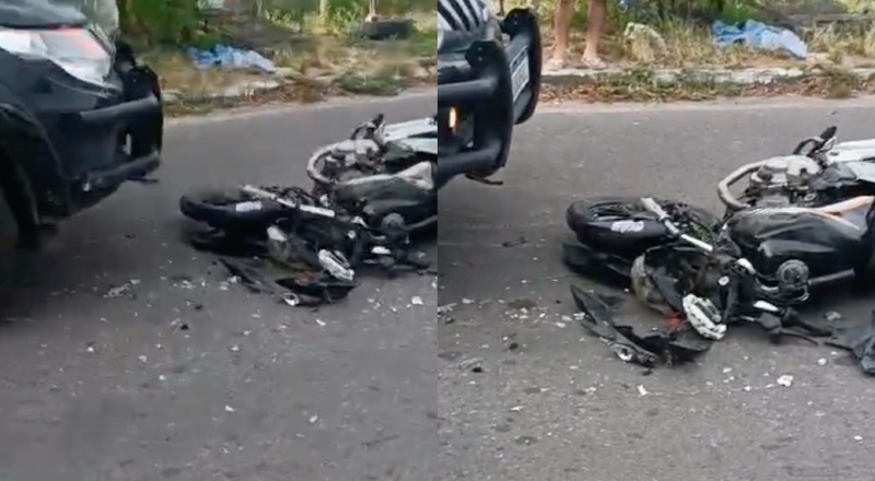 Perseguição policial termina em acidente com casal ferido em Manaus; veja vídeos