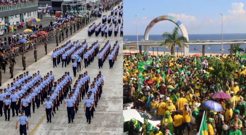 Manaus celebra 7 de Setembro com desfile militar no Sambódromo e ato político na Ponta Negra; confira a programação