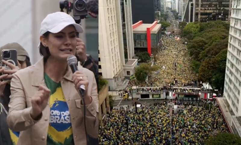 Michelle Bolsonaro discursa na Avenida Paulista: “Nós não estamos aqui por um projeto de poder”; veja vídeo