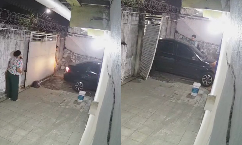 Assalto revoltante no Japiim: bandido armado rouba carro de família que estava entrando na garagem; veja vídeo