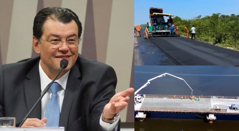 Senador Eduardo Braga comemora lançamento do edital para asfaltamento da BR-319 e avanço em obras de pontes no AM; veja vídeo
