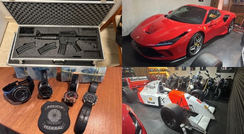 PF encontra fuzil, jóias e carros de luxo durante operação que prendeu “Careca do INSS”; veja