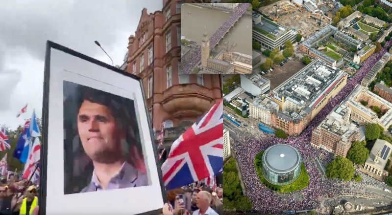 Centena de milhares de patriotas em Londres realizam protesto pacífico em homenagem a Charles Kirk; veja vídeo