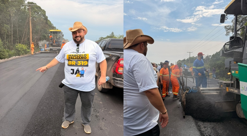 Vice-prefeito de Presidente Figueiredo, Marcelo Palhano, reforça avanço na BR-319 e valoriza atuação de Eduardo Braga