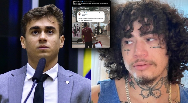 Whindersson Nunes ataca Nikolas Ferreira para defender visto de Felipe Neto nos EUA