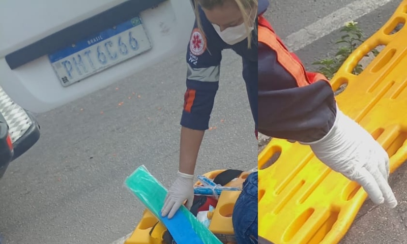 Homem é atropelado no Nova Cidade e fica com fratura exposta na perna; veja vídeo
