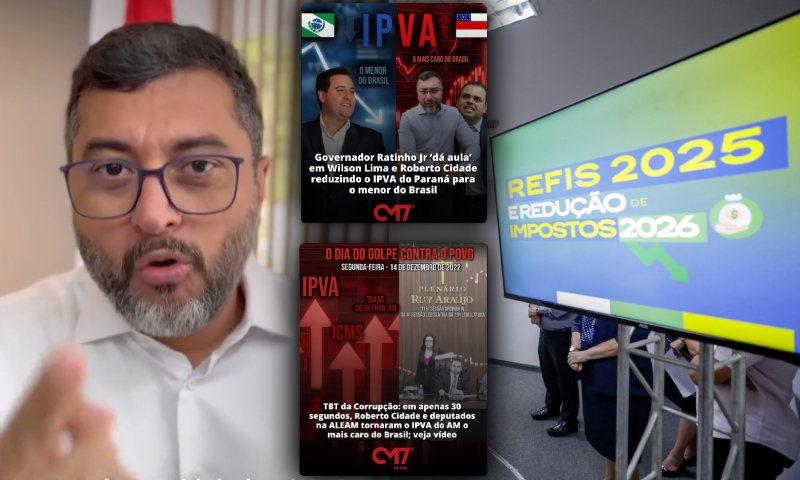 Após pressão do CM7 contra impostos abusivos, Wilson Lima anuncia redução de 50% no valor do IPVA a partir de 2026