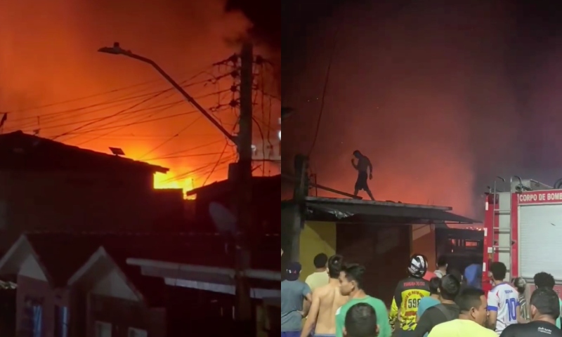 Incêndio devastador destrói casas em Tefé, no interior do Amazonas; veja vídeo