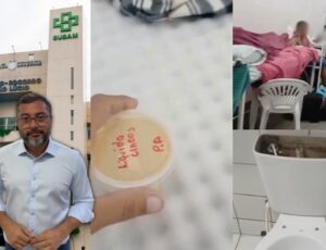 Pacientes nos corredores, banheiros quebrados e 'sopa' de óleo e sal: gestão de Wilson Lima abandona o hospital João Lúcio; veja vídeo