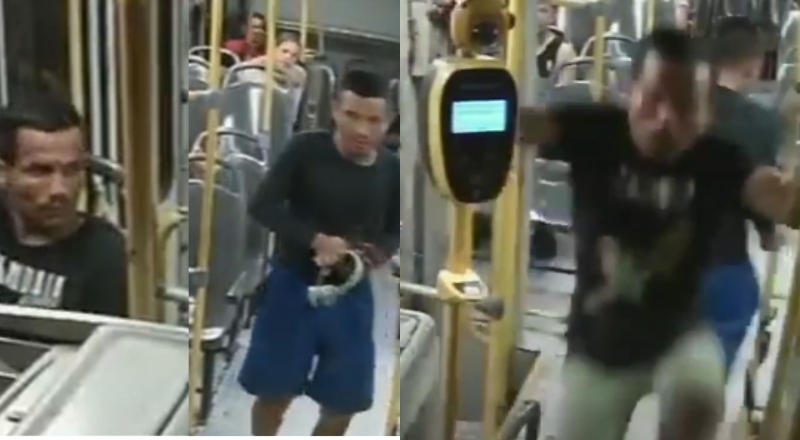Veja momento em que bandidos tocam o terror durante assalto a ônibus em Manaus