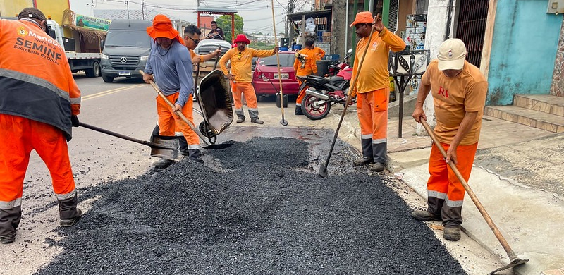 Prefeitura de Manaus avança com obras de asfaltamento em importante via do bairro Compensa