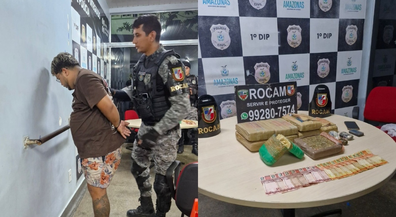 Homem tenta fugir, mas é preso com drogas no bairro Japiim; veja vídeo