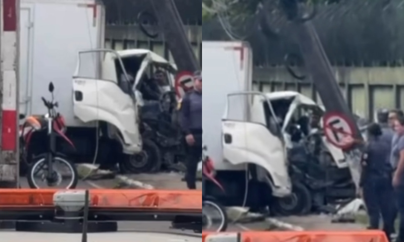 Trânsito é desviado na av. Ephigênio Salles por conta de acidente com caminhão, informa IMMU