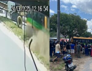 Veja o momento do acidente entre 'Amarelinho' em alta velocidade e caçamba em Manaus; vídeo