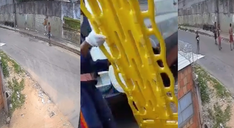 Confusão em boca de fumo termina com homem levando tiros e facadas em Manaus; veja vídeo