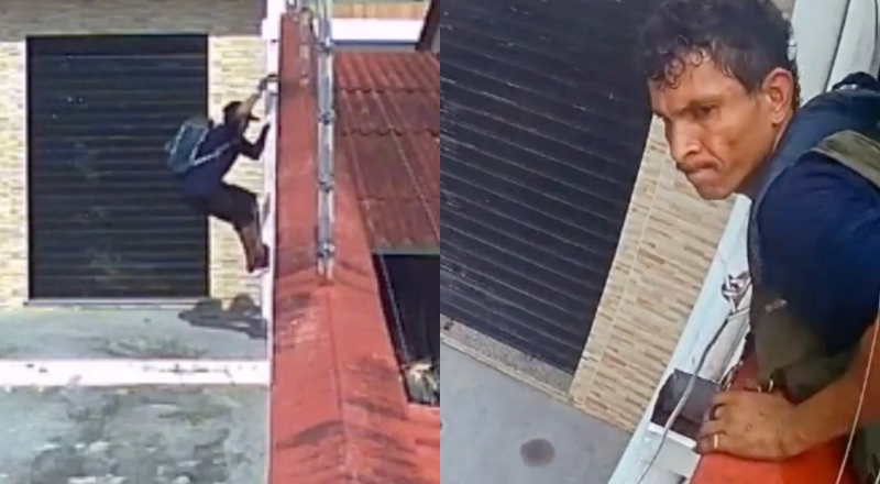 Ladrão à solta: PC-AM procura homem que ‘fez a limpa’ na casa de família em Manaus; veja vídeo
