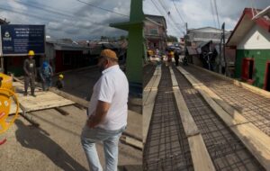 Prefeito Nicson Marreira destaca avanço em obra histórica de ponte em Tefé; veja