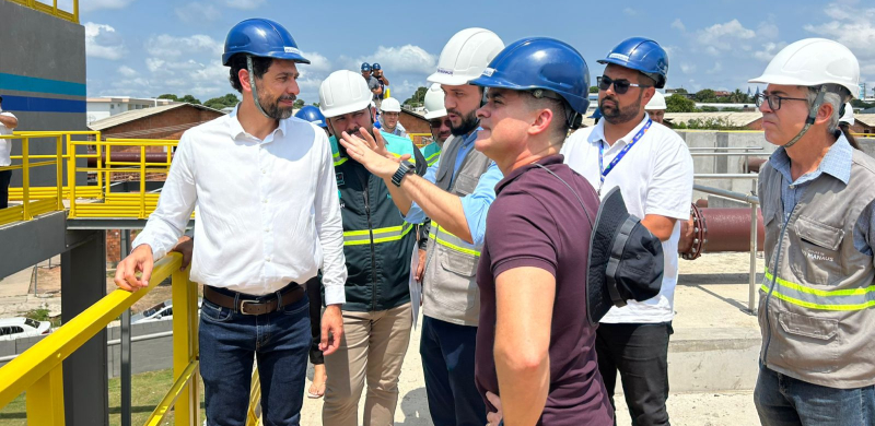 Prefeito David Almeida acompanha vistoria final da obra da ETE Raiz, que beneficiará mais de 50 mil pessoas