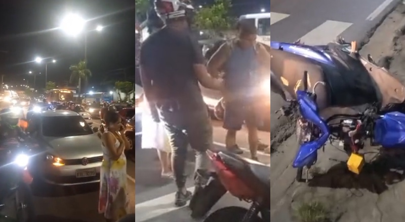 Urgente: motoqueiro é arremessado em grave acidente na av. Max Teixeira; veja vídeos