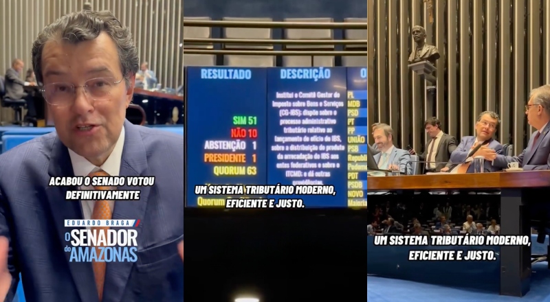 Eduardo Braga comemora aprovação final da reforma tributária no Senado: “Vitória histórica para o Brasil”; veja vídeo