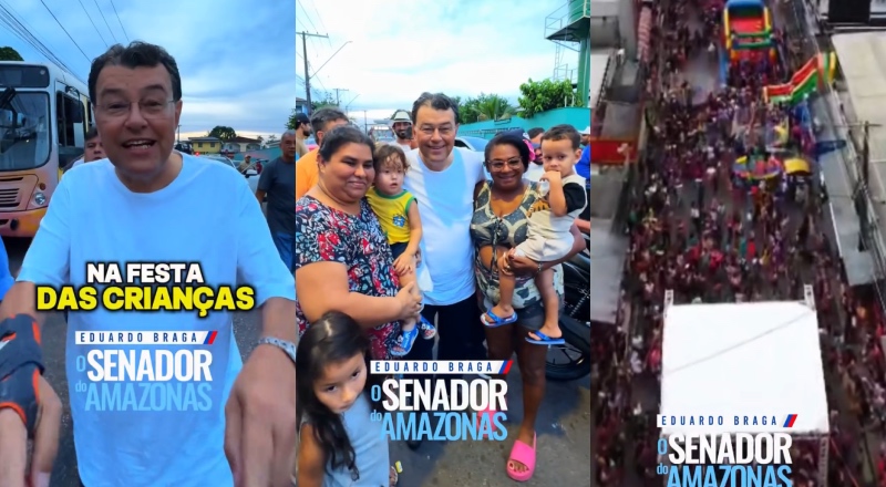 Senador Eduardo Braga ressalta importância do Dia das Crianças no AM: “É alegria, é benção!”; veja vídeo
